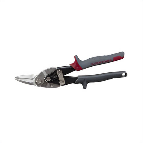 Klein® 1200L Aviation Snip with Wire Cutter, 18/22 ga Cutting, Blunt Tip, 1-1/2 in L of Cut, Left/Straight Snip, Steel Blade