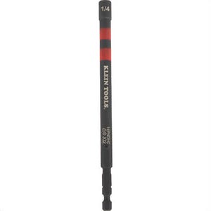 Klein® 14PNDHC Hollow Magnetic Color-Coded Power Nut Driver, 1/4 in, Red, Steel Alloy