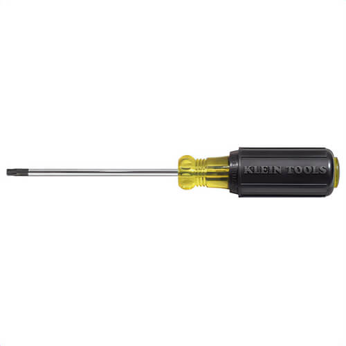 Klein® Torx® 19546 Screwdriver, T30 Torx® Point, Steel Shank, 8.313 in OAL, Acetate Handle, Polished Chrome, ANSI/ASME Specified