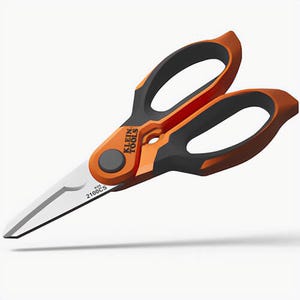 Klein® 2100CS Long Reach Cable Stripping Electrician Scissors, Standard, Steel, Orange/ Black, 4.78 in Handle Length, 7 in