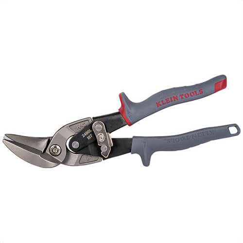 Klein® 2400L Offset Left-Cutting Aviation Snips, Plastic, Hardened Steel, 4.75 in Handle