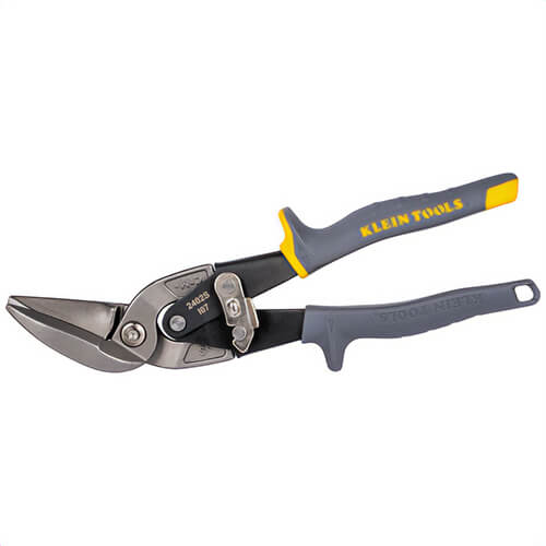 Klein® 2402S Offset Straight-Cutting Aviation Snips, Plastic, Hardened Steel, 4.75 in Handle