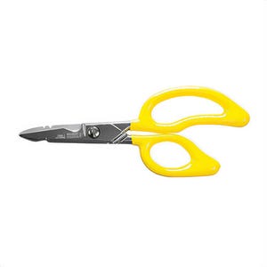 Klein® 26001 All Purpose Electrician's Scissor, 1-7/8 in L of Cut, 6-3/4 in OAL, Standard Tip, Serrated Edge, Carbon Steel Blade, Steel Handle