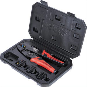 Klein® 3000CRKIT Ratcheting Crimper Set, 10-22 AWG Terminals, Steel