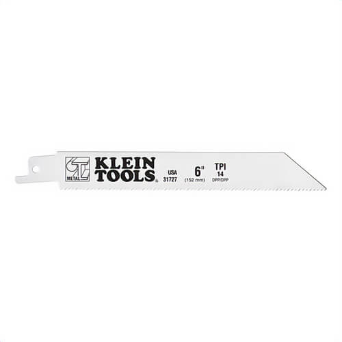 Klein® 31727 Reciprocating Saw Blade, 7 in Length, 3/4 in Width, 0.035 in Thickness, 14 TPI, Shock Resistant Teeth, 1/2 in Tang