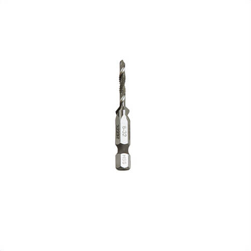 Klein® 32237 Drill Tap Tool, Imperial, #6 Drill, #6-32, Hex Shank, 1/4 in Shank dia, Steel