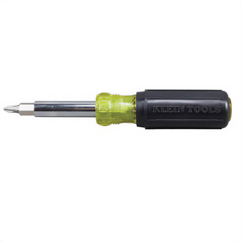 Klein® Slide Drive™ 32596 8-in-1 Standard Screwdriver/Nut Driver, 1/4 and 5/16 in Magnetic/1/4 and 1/8 in Slotted Range, Cushion Grip Handle