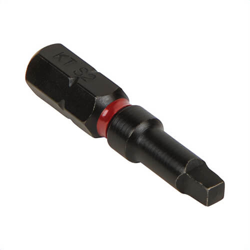 Klein® 32797 Pro Impact Impact Ready Power Bit, #2 Square Point, 1-1/4 in OAL, 1/4 in, S2 Steel