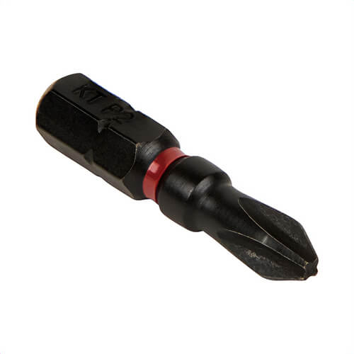Klein® 32798 Pro Impact Impact Ready Power Bit, #2 Phillips® Point, 1-1/4 in OAL, 1/4 in, S2 Steel