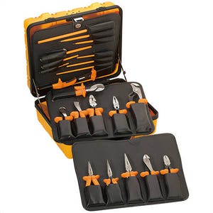 Klein® 33527 Tool Kit, General Purpose Dual Insulated, 22 pc, Insulated: Yes, Plastic, Orange, 15-3/8 in L x 18-7/8 in W x 8-1/4 in H