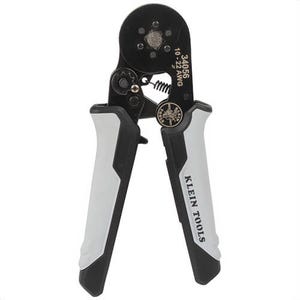 Klein® 34056 Ratcheting Ferrule Hex Crimper, 10 to 22 AWG Wire, Steel, Black/Grey