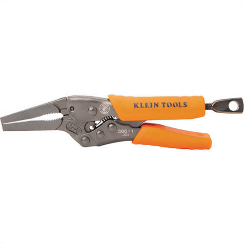 Klein® 38611 Long Nose Locking Pliers, High-Strength Gripping, Steel, 6 in