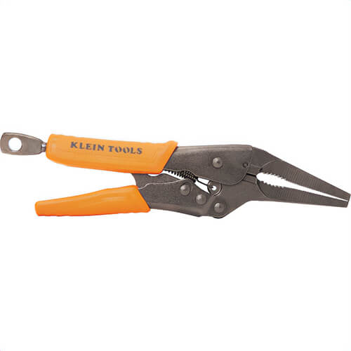 Klein® 38612 Long Nose Locking Pliers, High-Strength Gripping, Steel, 9 in