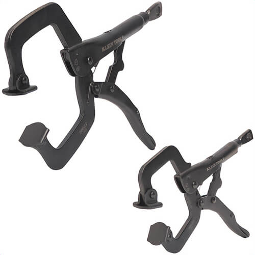 Klein® 38662 C-Clamp Locking Pliers with Swivel Jaws Set, Steel, 6 in and 11 in, 2 pc