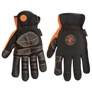 Klein® 40074 Electrical Gloves, XL, Spandex®, Black/Gray