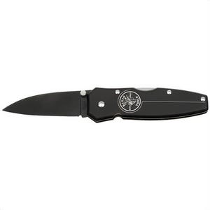 Klein® 44001-BLK 1-Blade Lightweight Pocket Knife, AUS8 Stainless Steel Drop Point Blade, 2-1/2 in L Blade, Lock Back Opening, Yes