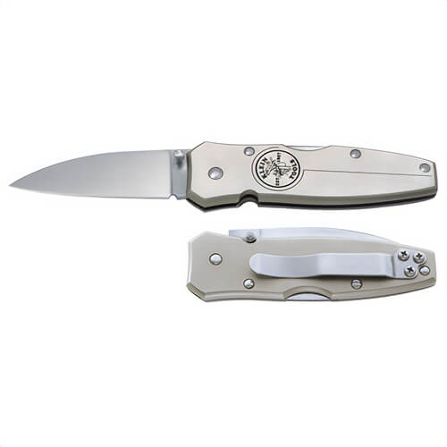 Klein® 44001 1-Blade Compact Lightweight Pocket Knife, AUS8 Stainless Steel Drop Point Blade, 2-1/2 in L Blade, Lock Back Opening, Yes