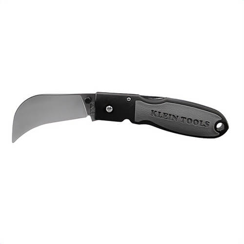 Klein® 44005C Compact Sharpenable Lockback Knife with Clip, AUS8 Stainless Steel Hawkbill Blade, 2-5/8 in L Blade