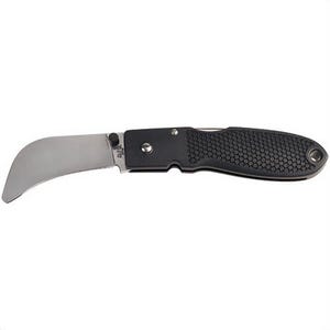 Klein® 44005RC Tip Knife Pocket Knives, Stainless Steel/Nylon Resin Blade Hawkbill Blade, 2.6 in L Blade, Rubber Grip