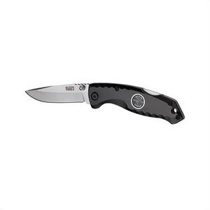 Klein® 44142 1-Blade Compact Pocket Knife, 440A Stainless Steel Drop Point Blade, 2-7/8 in L Blade, Dual Thumb Stud/Lock Back Opening