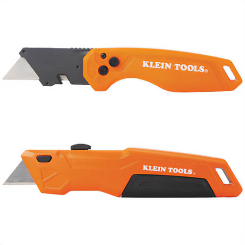 Klein® 44312 Folding And Slide Out Utility Knife Set, Plastic, Aluminum, Orange