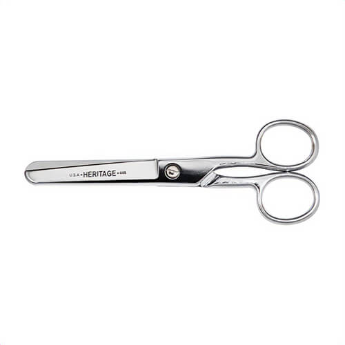 Klein® 446HC Heritage Cutlery™ Safety Scissor, 2-3/4 in L of Cut, Standard Tip, Standard Edge, Carbon Steel Blade, Right Hand