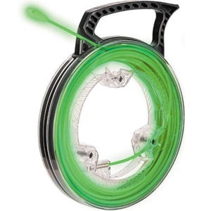 Klein® 50660 Glow in the Dark Fish Tape, 40 ft, Clear Case, Stainless Steel Finish Rod Connector