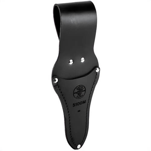 Klein® 5100M Scissor Holder, Medium Tunnel Loop, For use with: 22000, 22001, 22002, 22003, 23008 Scissor Snip/Shear, Leather, Black, 2 in L x 1 in W x 8 in H