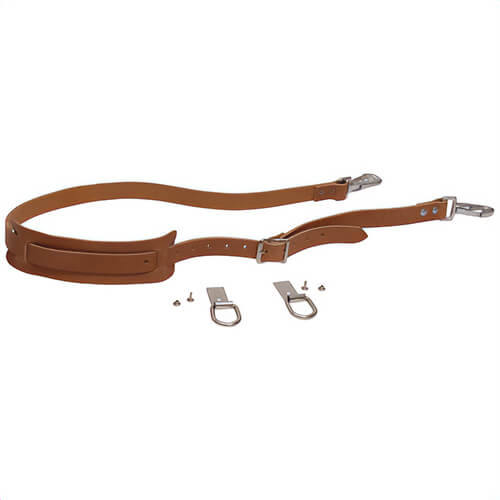 Klein® 5102S Shoulder Strap Kit, Adjustable, For use with: 5102/5105 Series Canvas Tool Bag, Leather, Brown, 3 in H x 7-3/4 in W