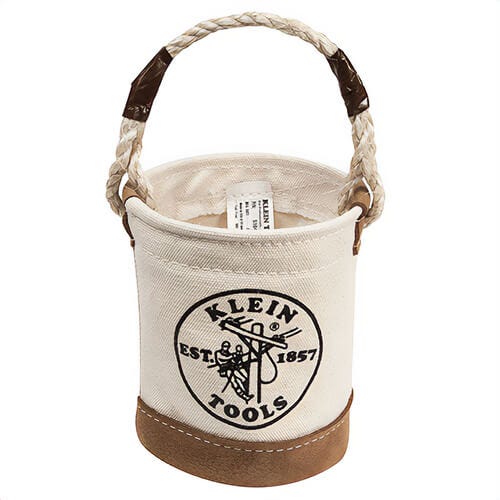 Klein® 5104MINI Bucket Bag, Mini Bottom, 4-1/2 in dia Size, 6 in Overall Height, Canvas/Leather