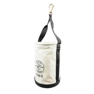 Klein® 5106S Heavy Duty Straight Wall Bucket with Swivel Snap Hook, 14 in H, 1 Pockets, #6 Canvas