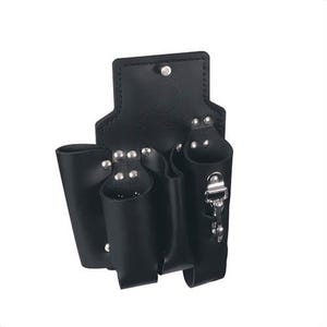 Klein® 5118P4 Lineman's Tool Pouch, 4 pocket, Leather, Black, 11 in H x 8 in W