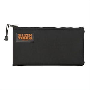 Klein® 5139PAD Cordura® Zipper Bag, 12-1/2 in L x 1 in W x 7 in H Outside, Cordura® Ballistic Nylon, Black, 1 Compartment