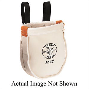 Klein® 5142P Loop Utility Bag, 2 pocket, Canvas, Beige