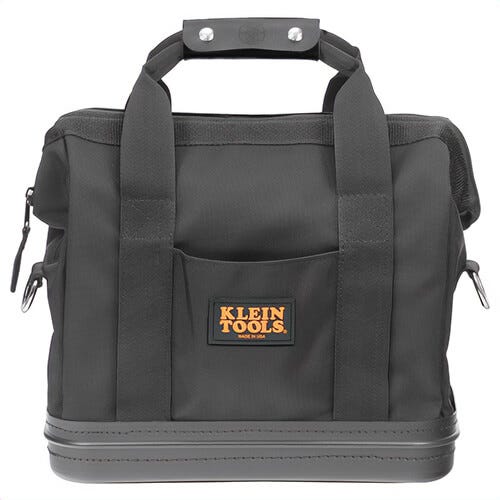 Klein® 5200-15 Tool Bag, 15 in L x 8 in W x 14-1/2 in D Outside, Nylon/Vinyl, Black, 10 Compartments