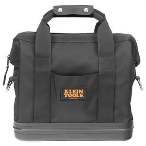 Klein® 5200-15 Tool Bag, 15 in L x 8 in W x 14-1/2 in D Outside, Nylon/Vinyl, Black, 10 Compartments