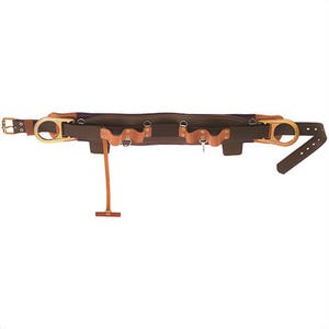Klein® 5268N-30D Fixed Body Belt Style 5268N, Brown, Leather, Nylon, Klein-Kord® with Alloy Steel Hardware, 30 in