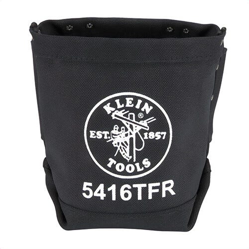 Klein® 5416TFR 3-Pockect Tunnel Connection Bolt Bag, Canvas, Black, 5 in L x 10 in W x 9 in H Outside, 3 Compartments