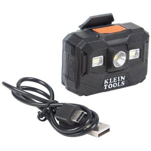 Klein® 56062 Rechargeable Headlamp and Worklight, LED Bulb, ABS Housing, 300 Lumens Lumens