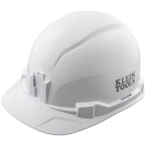Klein® 60100 Type 1 Cap Style Non-Vented Hard Hat, 6-1/2 Fits Mini Hat, 8 Fits Max Hat, ANSI Electrical Class: E, ANSI Impact Rating: ANSI Z89.1-2014