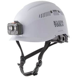Klein® 60150 Adjustable Vented Type 1 Safety Helmet, 6.5 Fits Mini Hat, 8 Fits Max Hat, ANSI Electrical Class: C, ANSI Impact Rating: ANSI Z89.1-2014