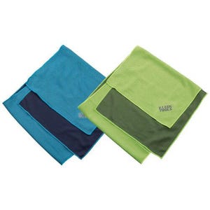 Klein® 60183 Mesh Cooling Towel, 39 in L x 9-1/2 in W x 1/16 in H, Blue/Lime/Navy/Olive, Polyamide/Polyester