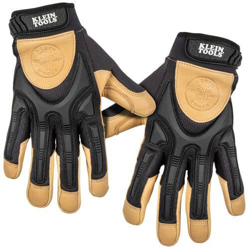 Klein® 60189 Powder-Free Unisex Work Gloves, Machine Washable, Finger Guard/Thumb Reinforcement Style, XL