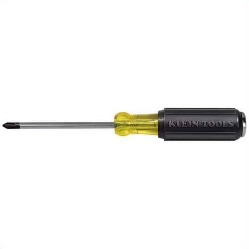 Klein® 6034DD Miniature Demolition Screwdriver, #2 Phillips® Point, 9 in OAL, Acetate Handle, Polished Chrome