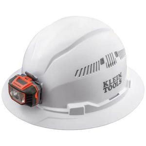 Klein® 60407 Type 1 Full Brim Style Vented Hard Hat, 6-1/2 Fits Mini Hat, 8 Fits Max Hat, ANSI Electrical Class: C, ANSI Impact Rating: ANSI Z89.1-2014