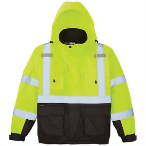 Klein® 60501 Winter Bomber Jacket, XXL, Yellow/Black, 30.75 in L, Polyester, Snap/Zipper Closure