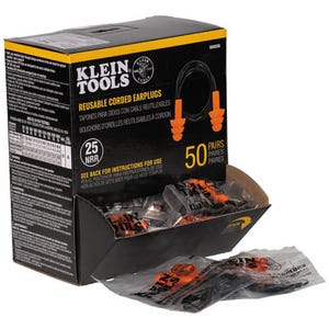 Klein® 6050350 Corded Earplugs, 50 Pair Dispenser Pack