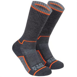 Klein® 60509 Thermal Shocks, Men's, XL, Dark Gray/Light Gray/Orange, Merino Wool/Nylon/Polyester/Lycra Spandex
