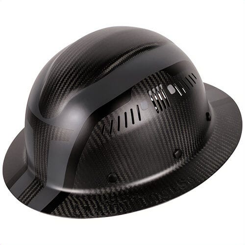 Klein® 60513 Carbon Fiber Full Brim Hard Hat, Spartan