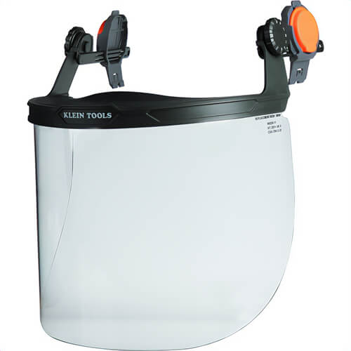 Klein® 60528 Face Shield, Full Brim Hard Hat, Polycarbonate, Clear